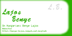 lajos benye business card